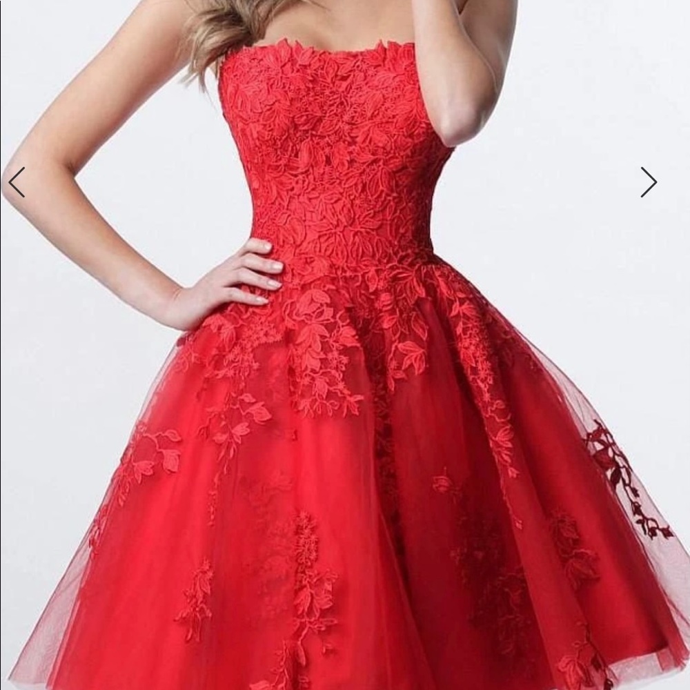 Jovani Strapless Tulle Cocktail prom Dress 2